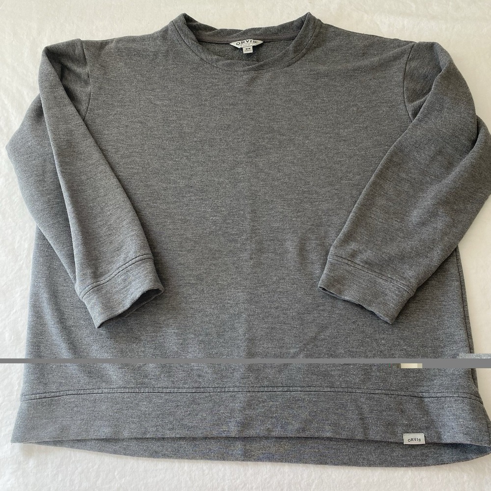 Orvis Women's Medium Gray Long Sleeve Crewneck Shirt Super Soft Modal Blend
